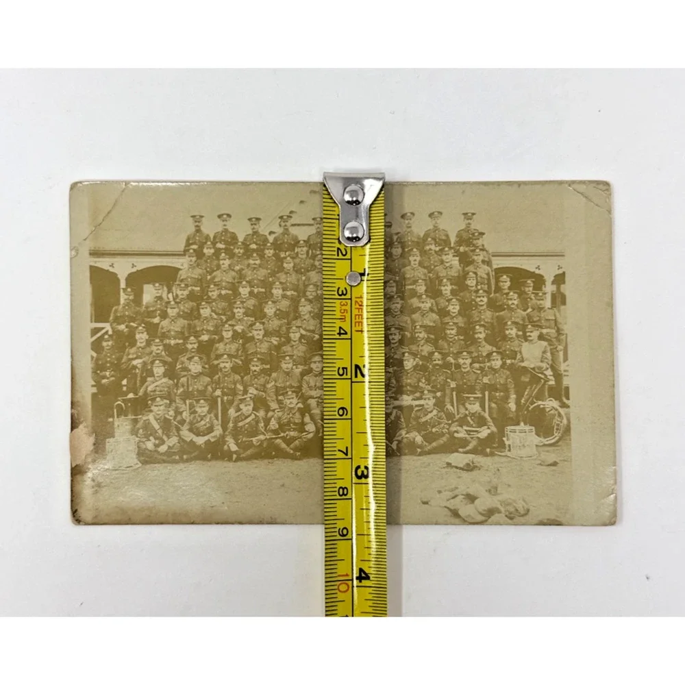 Antique RPPC British Soldiers Group Portrait Postcard Likely WWI Era